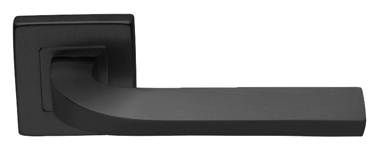 Ручка дверная TENDER S3 NERO раздельная на квадратной розетке, цвет - черный фото купить Омск