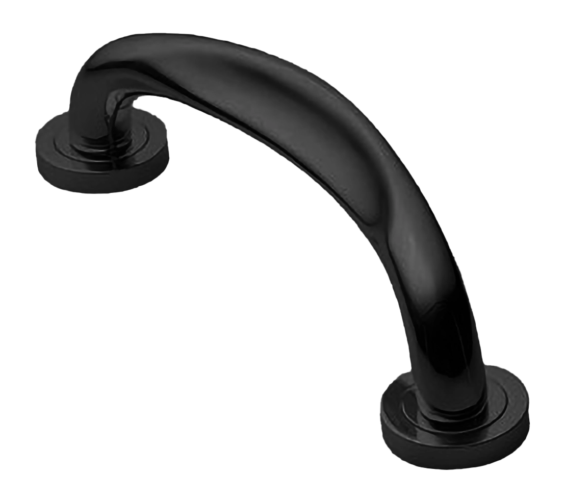 Ручка-скоба дверная RAFT PH NERO на круглой розетке, цвет черный, латунь фото купить Омск