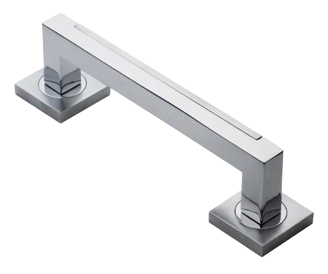 Ручка-скоба дверная ISLAND PH CRO на квадратной розетке на квадратной розетке, цвет хром, латунь фото купить Омск