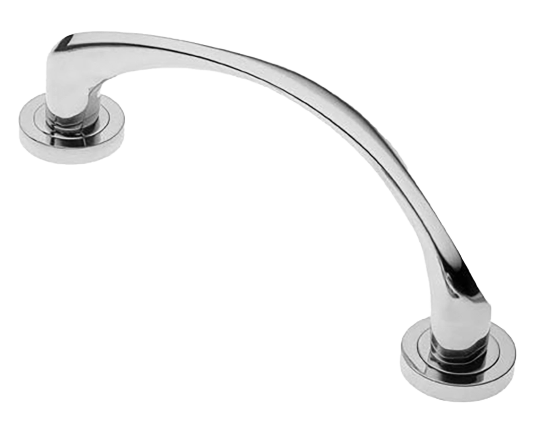 Ручка-скоба дверная COBRA PH CRO на круглой розетке, цвет хром, латунь фото купить Омск