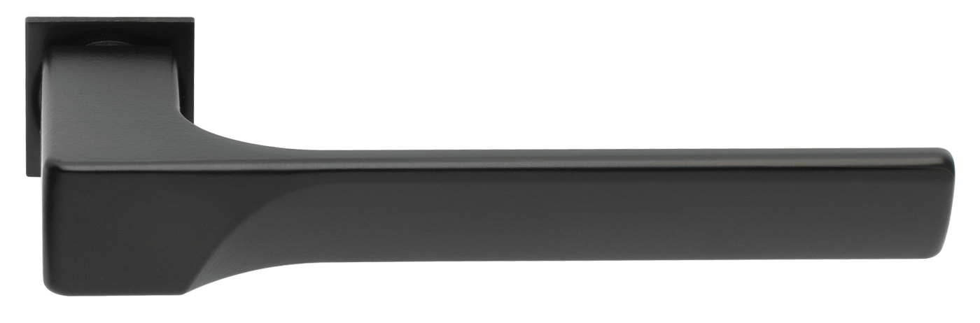Ручка дверная FIORD-SM NERO-ST, с невидимой квадратной розеткой, цвет - черный soft-touch фото купить Омск