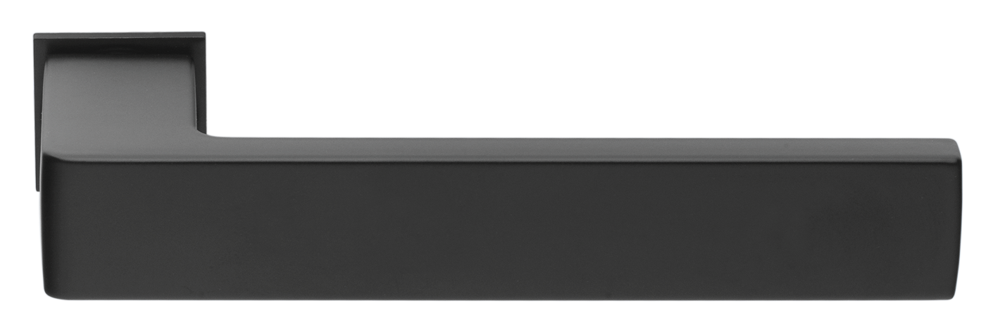 Ручка дверная HORIZONT-SM NERO-ST с невидимой квадратной розеткой, цвет - черный soft-touch фото купить Омск