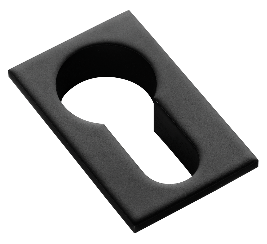 Накладка на евроцилиндр LUX-KH-SM NERO-ST квадратная невидимая, цвет - черный soft-touch фото купить Омск