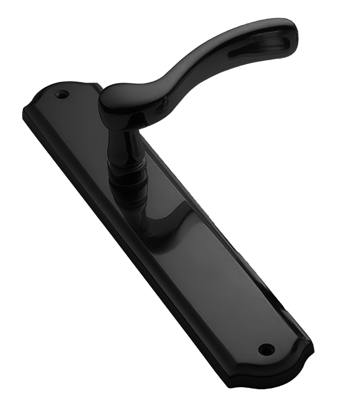 Ручка дверная ERICA PL NERO на планке, цвет черный, латунь фото купить Омск