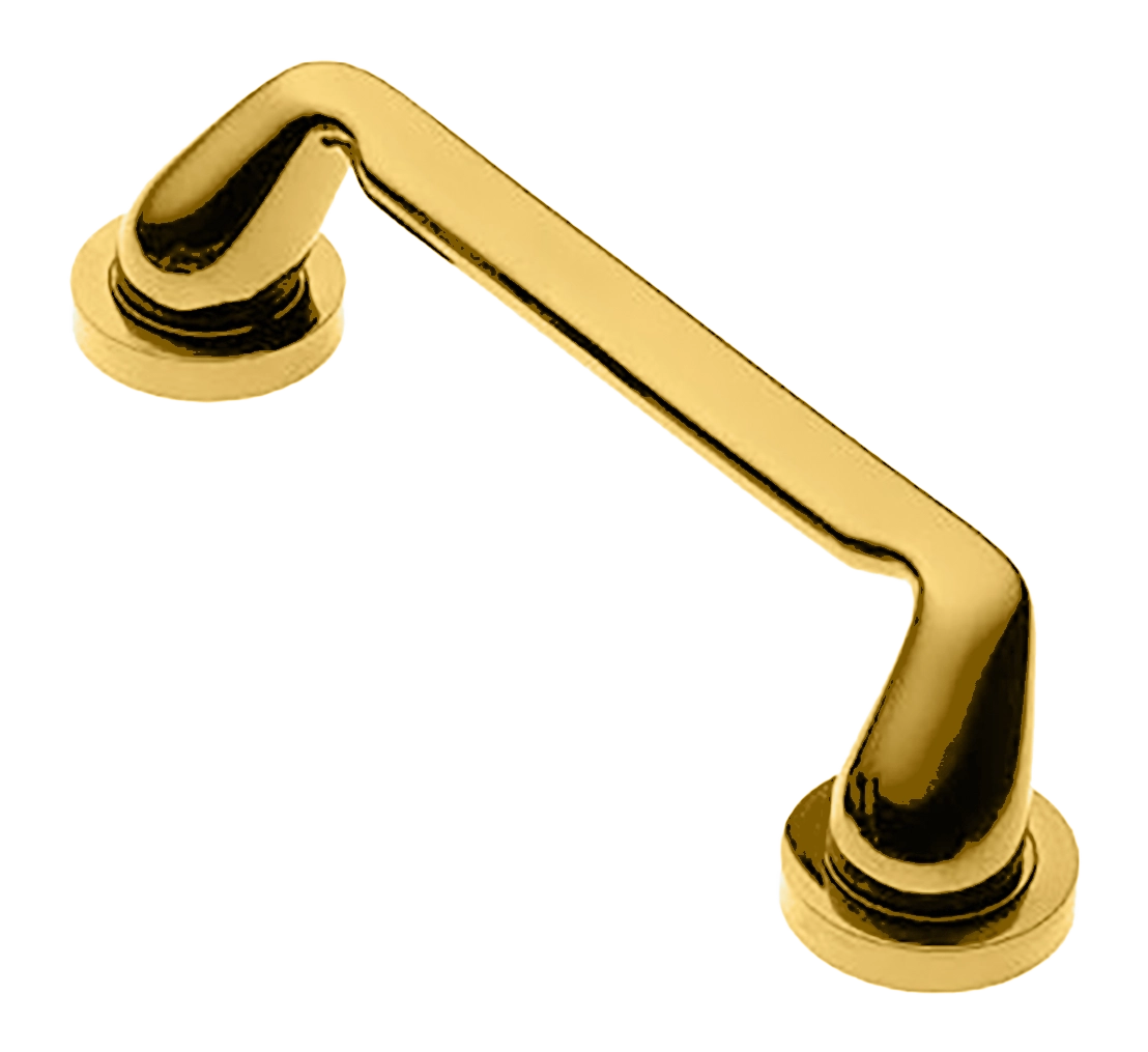 Ручка-скоба дверная NIRVANA PH OTL на круглой розетке, цвет золото, латунь фото купить Омск