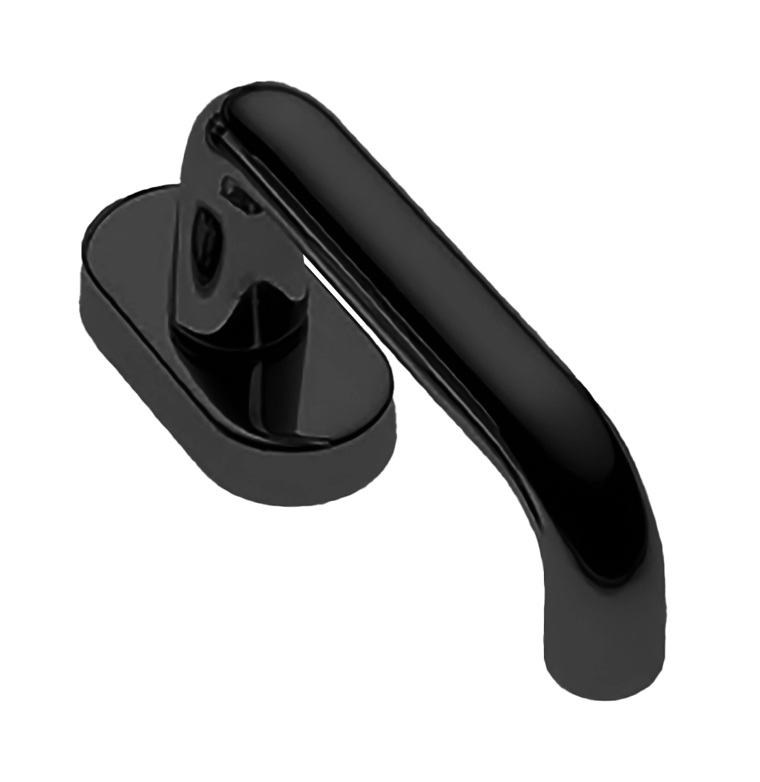 Ручка оконная IRIS W1 NERO на прямоугольной розетке, цвет черный, латунь фото купить Омск