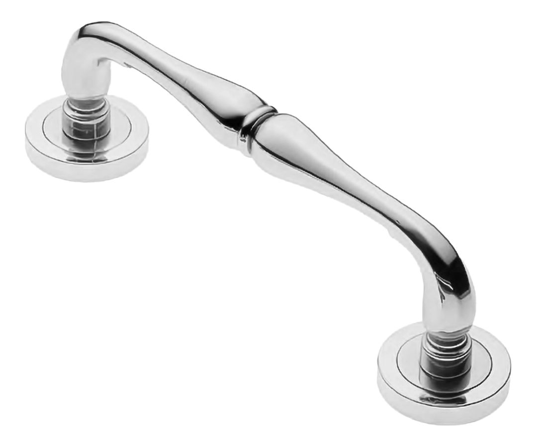 Ручка-скоба дверная Ручка-скоба дверная ASTRO PH CRO на круглой розетке, цвет хром, латунь фото купить Омск