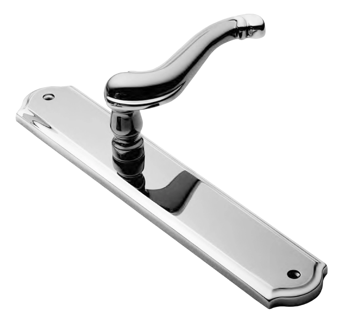 Ручка дверная BAROCCO PL CRO на планке, цвет хром, латунь фото купить Омск