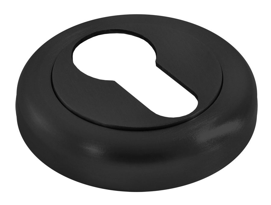 Накладка на ключевой цилиндр LUX-KH-R4 NERO на круглой розетке, цвет - черный фото фурнитура Омск