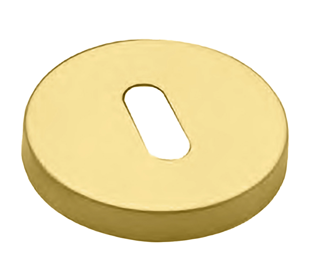 Накладка на ключевой цилиндр LUX-FK-R6 OTL на круглой розетке под ключ буратино, цвет - золото фото купить Омск