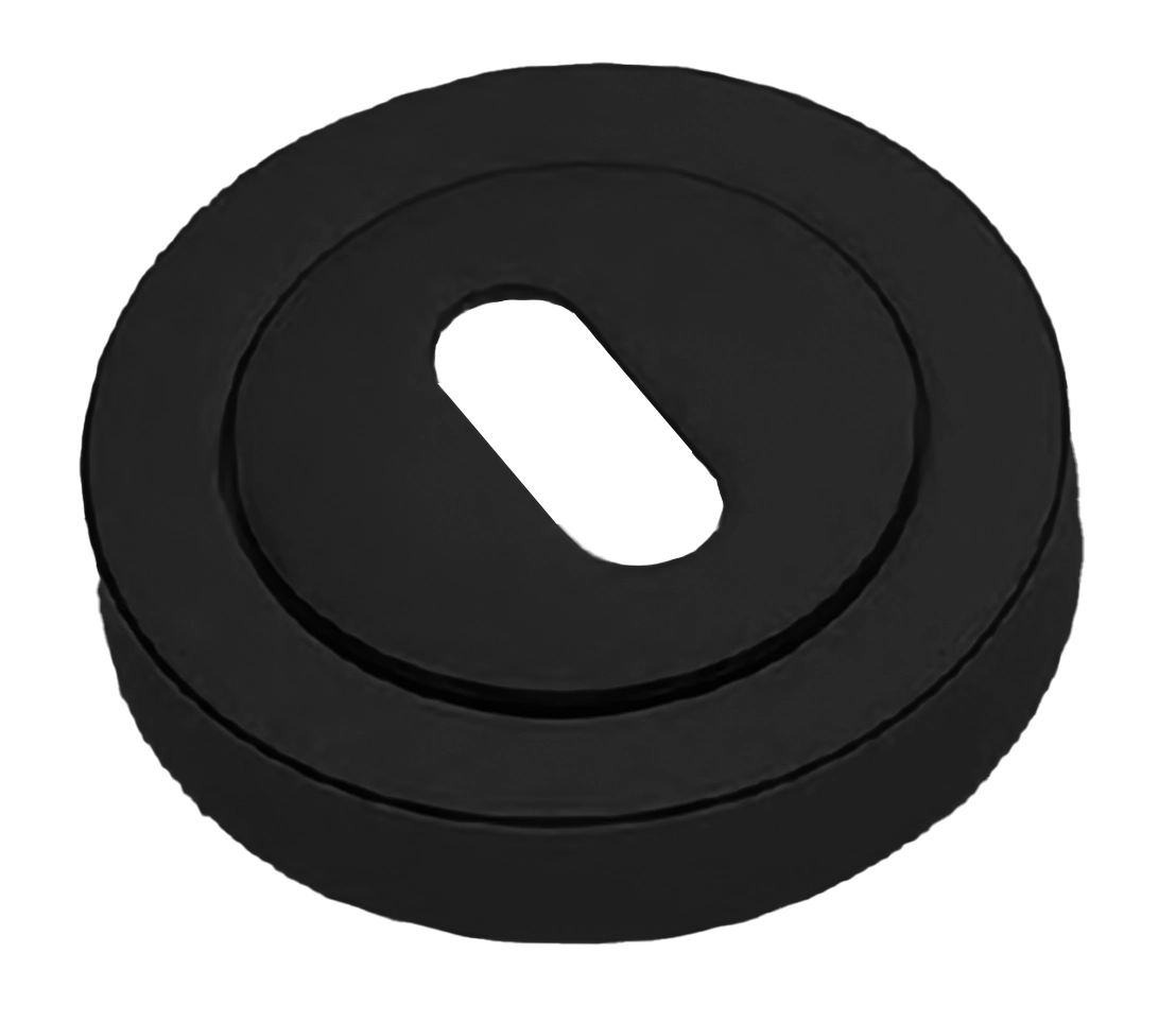 Накладка на ключевой цилиндр LUX-FK-R2 NERO на круглой розетке под ключ буратино, цвет черный фото купить Омск