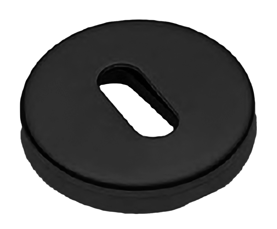 Накладка на ключевой цилиндр LUX-FK-R3-E NERO на круглой розетке под ключ буратино, цвет - черный фото купить Омск