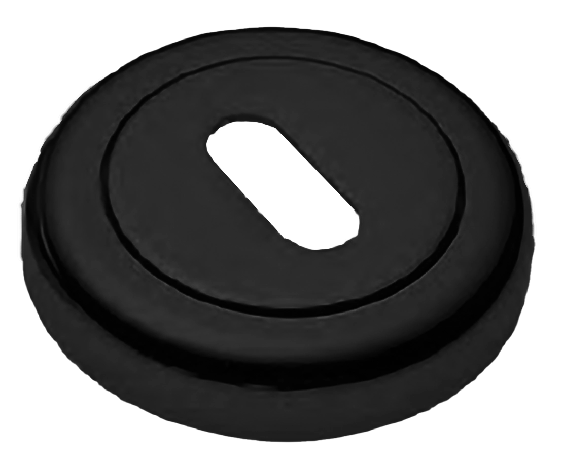 Накладка на ключевой цилиндр LUX-FK-R4 NERO на круглой розетке под ключ буратино, цвет - черный фото купить Омск