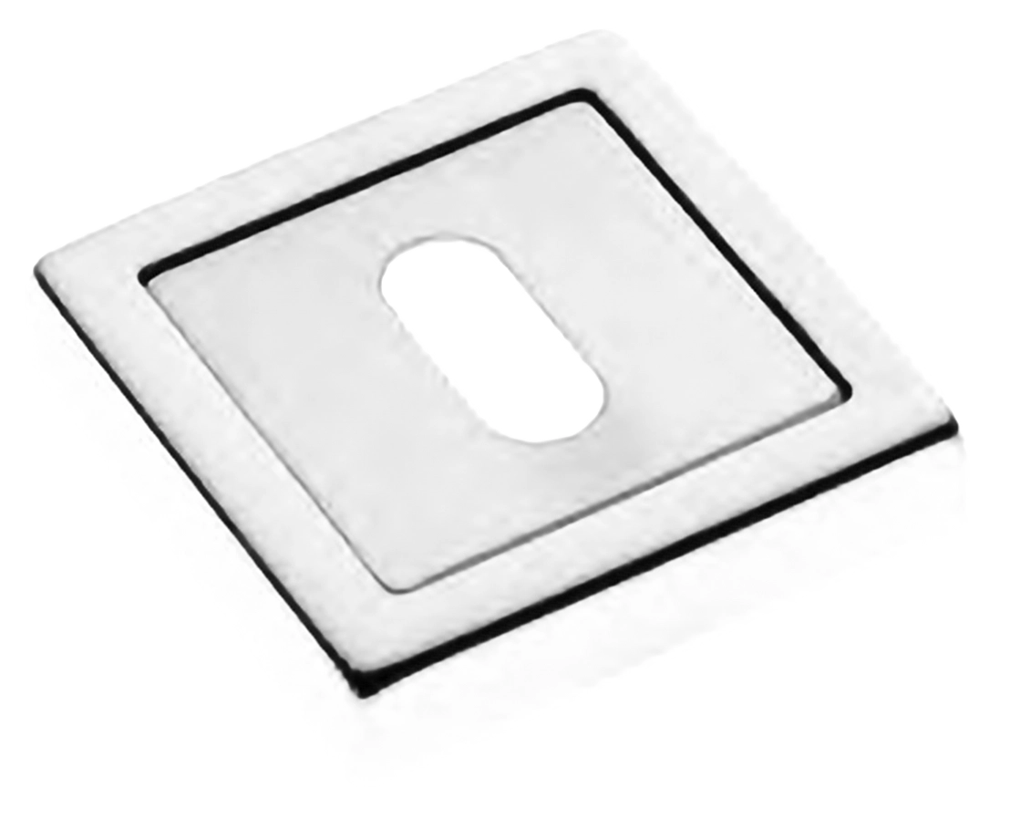 Накладка на ключевой цилиндр LUX-FK-S3 BIA на квадратной розетке под ключ буратино, цвет - белый фото купить Омск