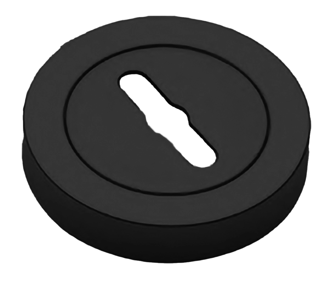 Накладка на ключевой цилиндр LUX-SK-R2 NERO на круглой розетке под сувальдный ключ, цвет - черный фото купить Омск