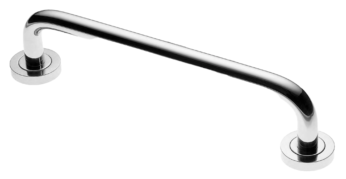 Ручка-скоба дверная ART.IR 23 150MM CRO на круглой розетке, цвет хром, латунь фото купить Омск