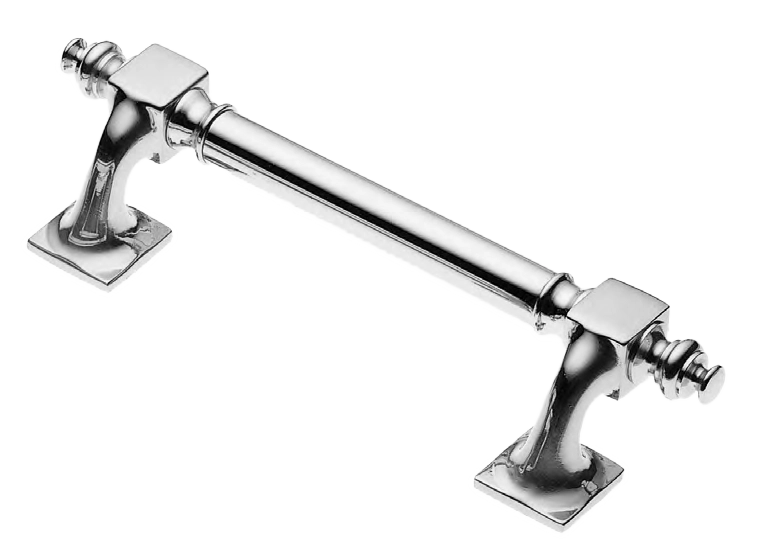 Ручка-скоба дверная ART.40 200MM CRO на квадратной розетке, цвет хром, латунь фото купить Омск