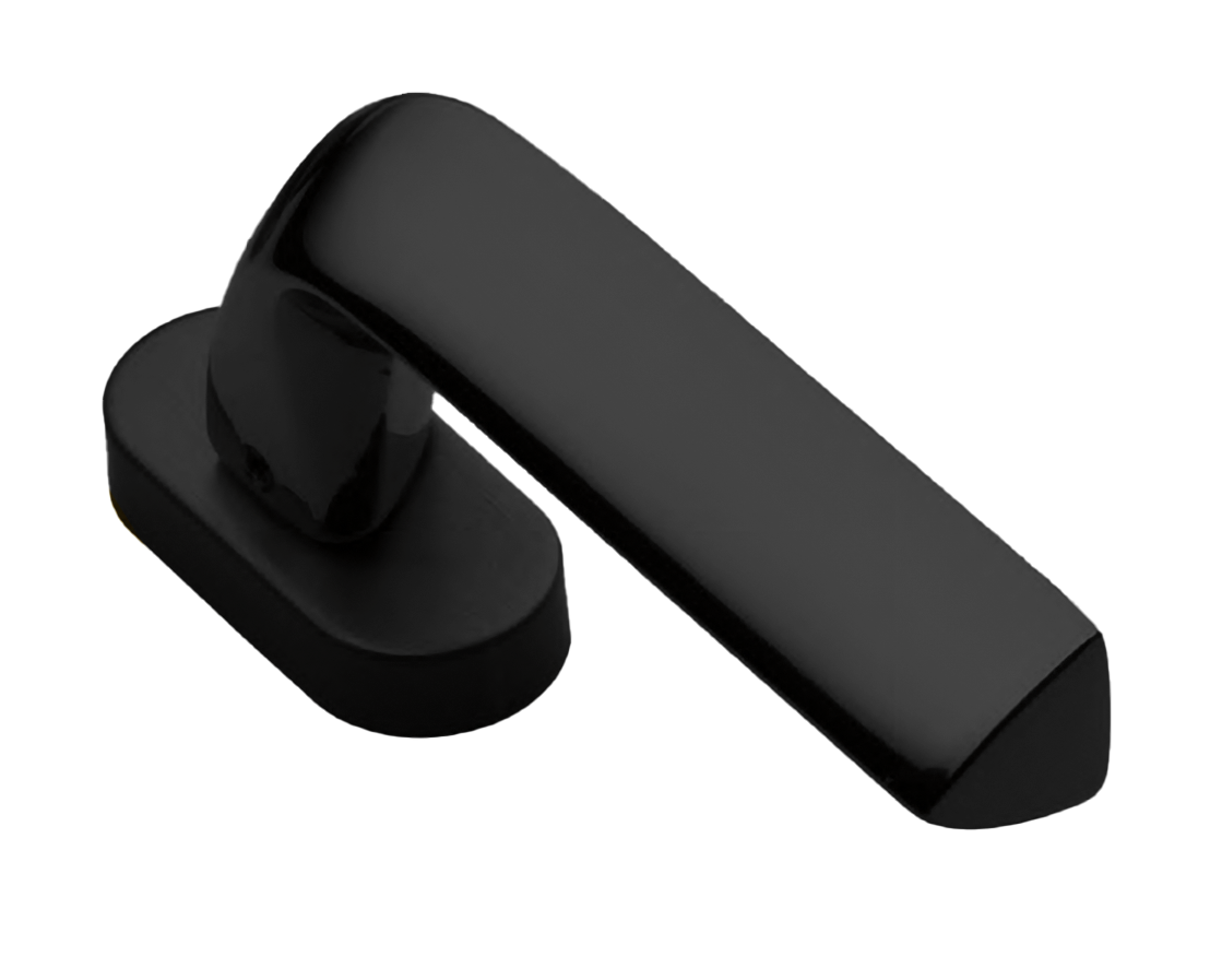 Ручка оконная MATRIX W1 NERO на прямоугольной розетке, цвет черный, латунь фото купить Омск