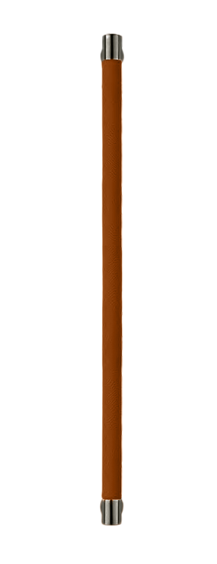 Ручка-скоба HIDE LEATHER PH/A ANT/CUOIO без розетки, цвет антрацит/светло-коричневый без розетки, латунь фото купить Омск