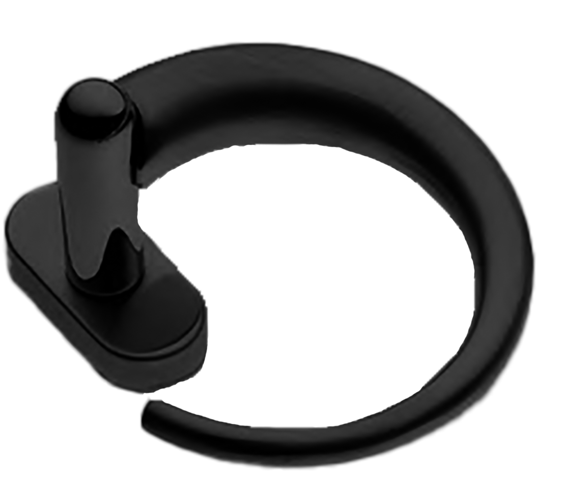 Ручка оконная LANGOUST W1 NERO на прямоугольной розетке, цвет черный, латунь фото купить Омск