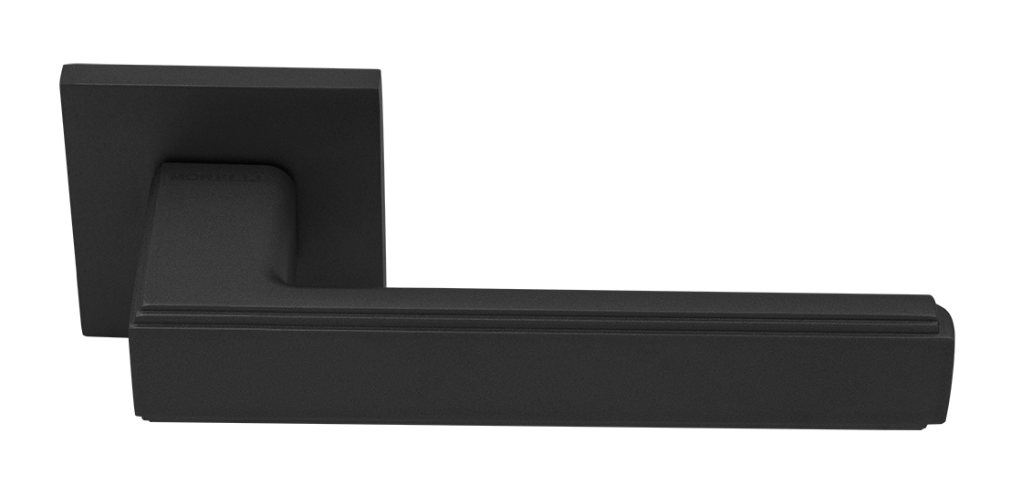 Ручка дверная MH-64-S6 BL STEPS на квадратной розетке 6 мм, цвет черный фото купить Омск