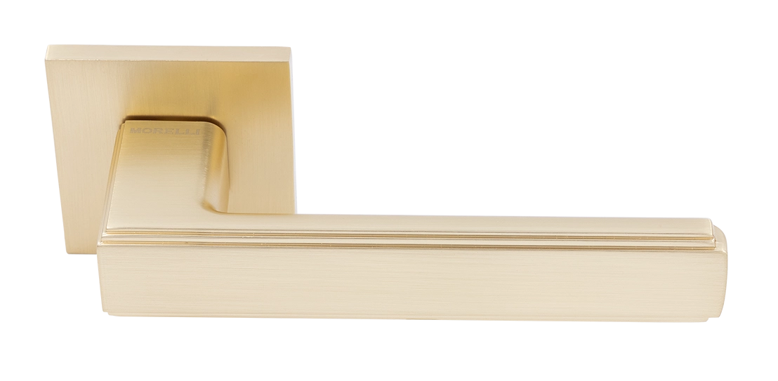 Ручка дверная MH-64-S6 MSG STEPS на квадратной розетке 6 мм, цвет матовое сатинированное золото фото купить Омск