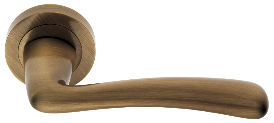 Ручка дверная COCKATOO R2 BGO раздельная на круглой розетке, цвет матовая бронза, латунь фото купить в Омске
