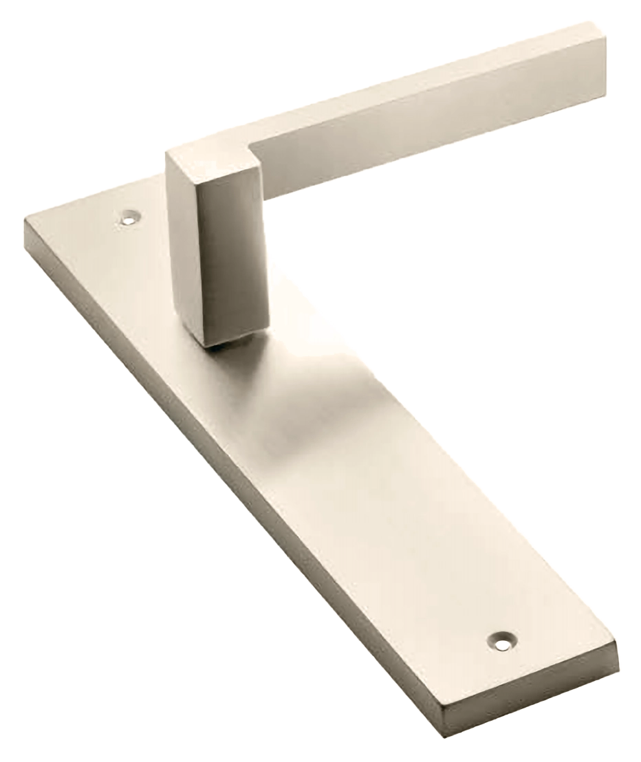 Ручка дверная на планке STONE PL NIS, цвет матовый никель, латунь фото купить в Омске