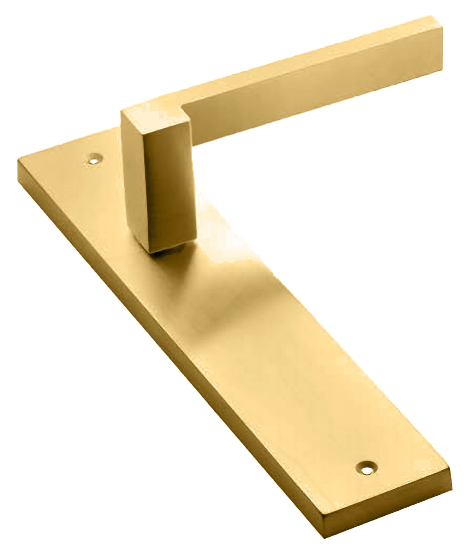 Ручка дверная на планке STONE PL OSA, цвет матовое золото, латунь фото купить в Омске