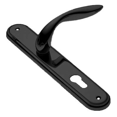 Ручка дверная на планке LEON PL NERO, цвет черный, латунь фото купить в Омске