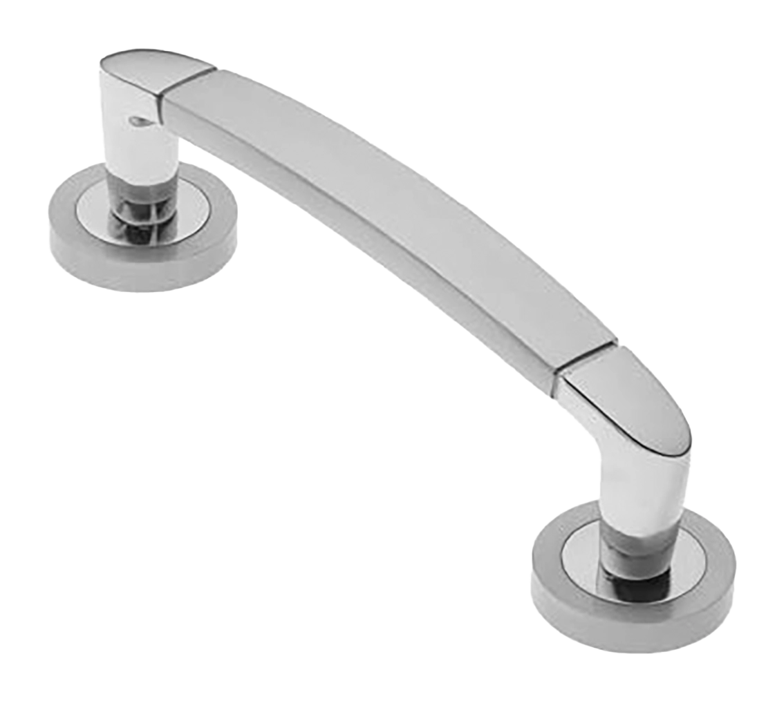 Ручка-скоба дверная SAIL PH CSA/CRO на круглой розетке, цвет матовый хром/хром, латунь фото купить в Омске