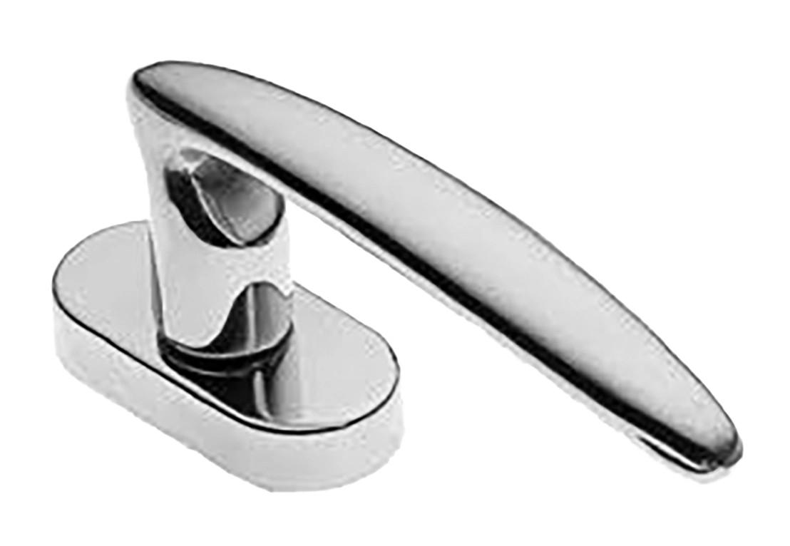 Ручка оконная FLAMINGO W1 CRO на прямоугольной розетке, цвет хром, латунь фото купить в Омске