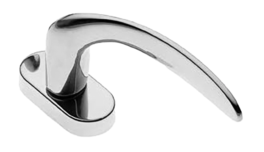 Ручка оконная COBRA W1 CRO на прямоугольной розетке, цвет хром, латунь фото купить в Омске