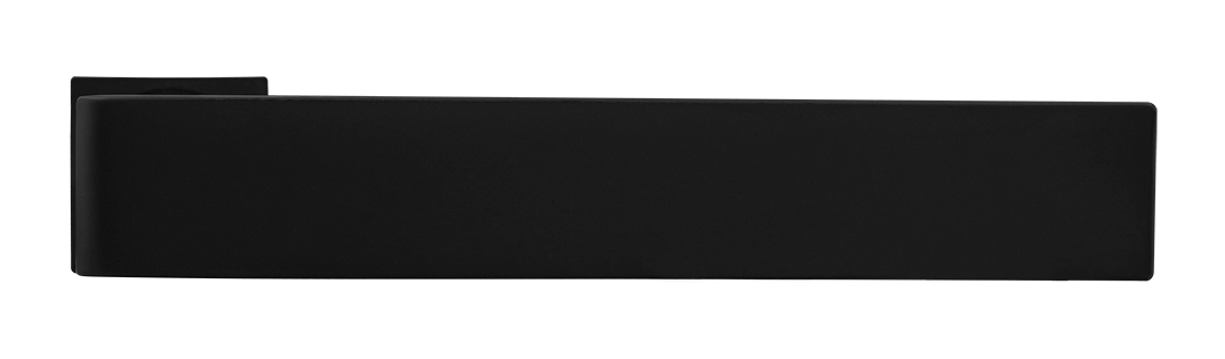 Ручка дверная HORIZONT-SM NERO-ST с невидимой квадратной розеткой, цвет черный soft-touch, ЦАМ фото купить в Омске