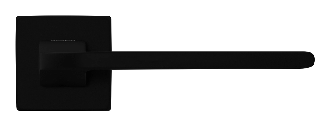 Ручка дверная SPUTNIK S5 NERO-ST на квадратной розетке, цвет черный soft-touch, ЦАМ фото купить в Омске