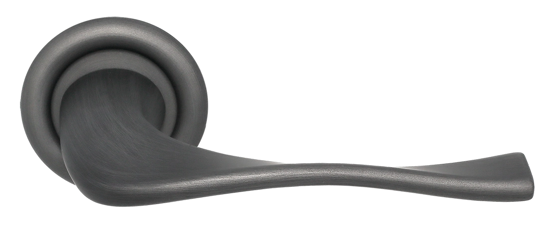 Ручка дверная SKYSCRAPER R7 SST на круглой розетке, цвет Летняя гроза/Summer Storm фото фурнитура Омск