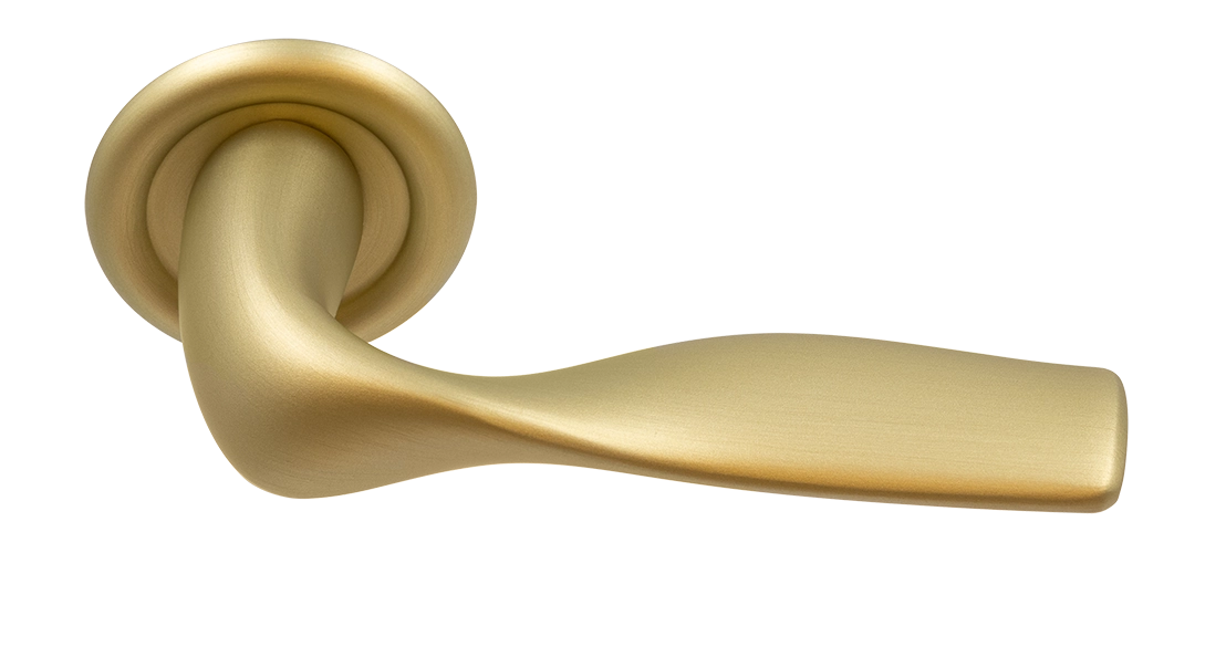 Ручка дверная LVB R7 AH на круглой розетке, цвет Осенний мёд/Autumn Honey фото купить Омск