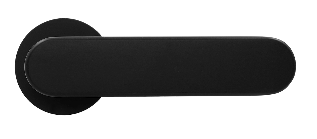 Ручка дверная MH-65-R6 R6 SEMPIONE BL на круглой розетке, цвет черный фото купить в Омске