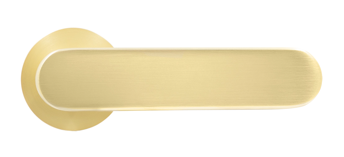 Ручка дверная MH-65-R6 SEMPIONE MSG на круглой розетке, цвет матовое сатинированное золото фото купить в Омске