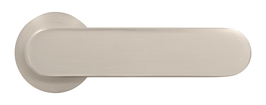 Ручка дверная MH-65-R6 SEMPIONE MSN на круглой розетке, цвет матовый сатинированный никель фото купить в Омске