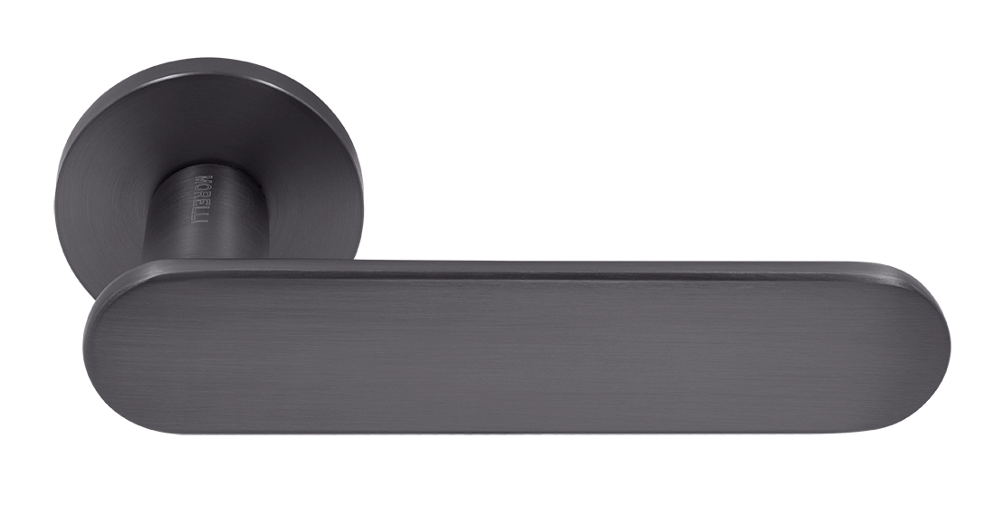 Ручка дверная MH-65-R6 R6 SEMPIONE GR на круглой розетке, цвет графит фото купить Омск
