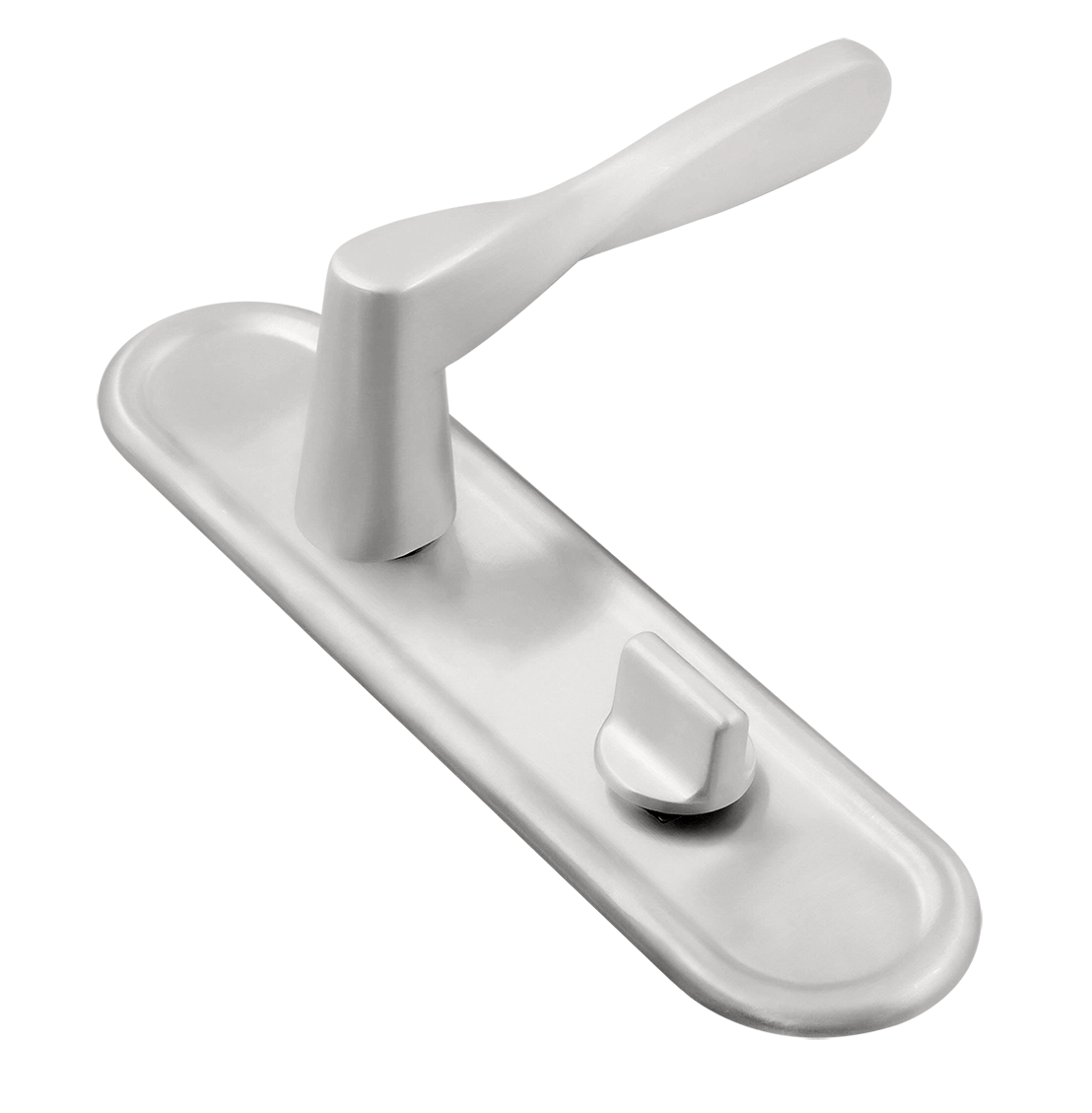 Ручка дверная THE OLYMPICS PLR WC SSW на планке под сантехническую завертку, цвет Стокгольмский снегопад/Stockholm Snowfall фото купить Омск