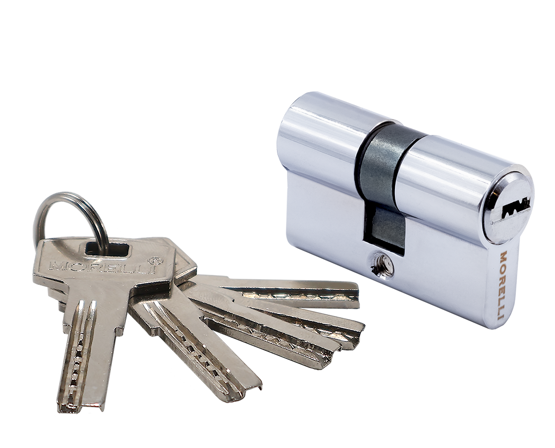 Ключевой цилиндр высокой секретности HS 50C PC (50мм), цвет хром фото купить Омск