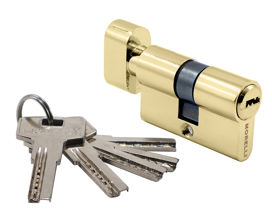 Ключевой цилиндр высокой секретности HS 50CK PG с заверткой (50мм), цвет золото фото купить Омск