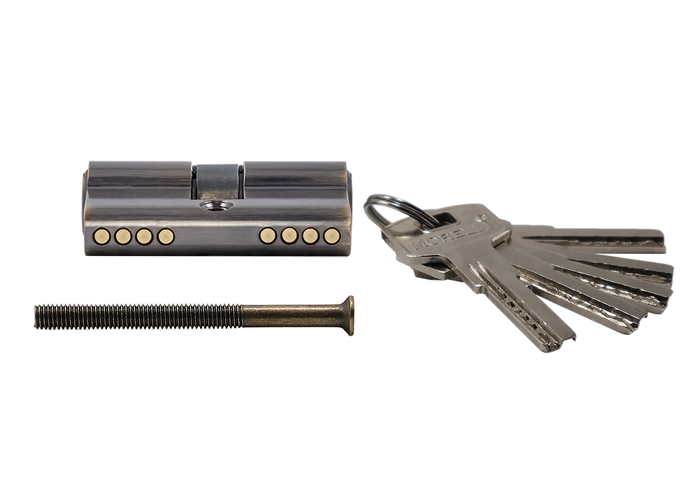 Ключевой цилиндр высокой секретности HS 50C AB (50мм), цвет античная бронза фото купить в Омске