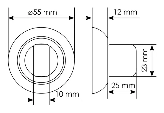 Комплект дверных ручек MH-03 BL с заверткой MH-WC BL + магнитный замок M1895 BL, цвет черный  фото дверная фурнитура Омск