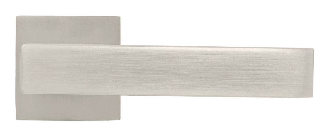 Ручка дверная LOT MH-56-S6 MSN раздельная на квадратной розетке 6 мм, цвет матовый сатинированный никель, ЦАМ фото купить в Омске