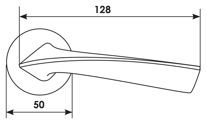 Ручка дверная COMETA R5 NIS раздельная на круглой розетке, цвет матовый никель, ЦАМ фото купить в Омске