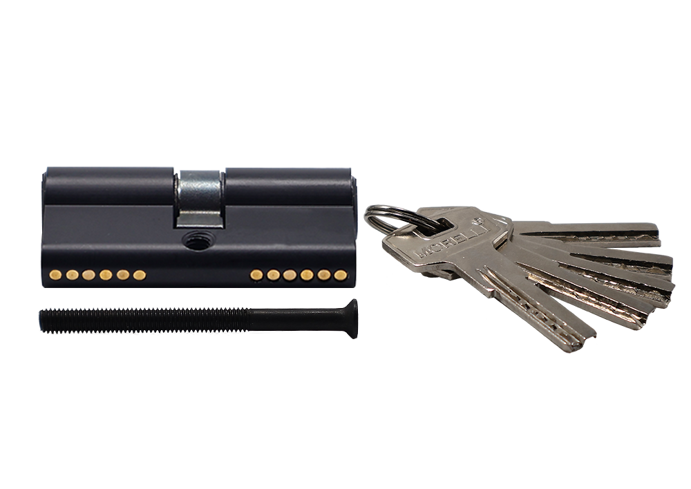 Ключевой цилиндр высокой секретности HS 60C BL (60мм) цвет черный фото купить в Омске