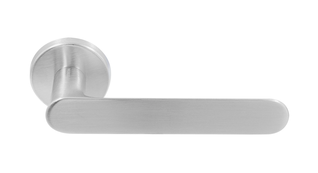 Ручка дверная LE BOAT R5 CSA раздельная на круглой розетке, цвет матовое матовый хром, латунь фото купить Омск